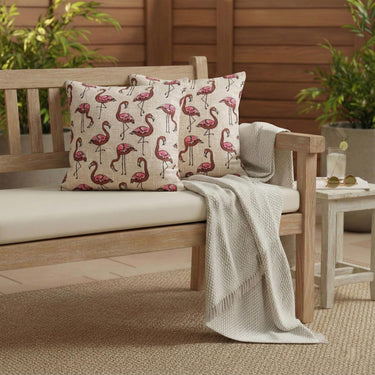 Flamingo Block Printed Cotton Chair Cushion Covers