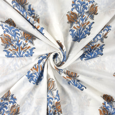 Floral Booti Hand Block Printed Cotton Fabric