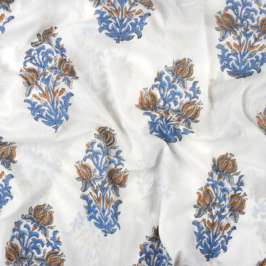 Floral Booti Hand Block Printed Cotton Fabric