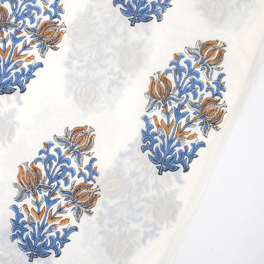 Floral Booti Hand Block Printed Cotton Fabric