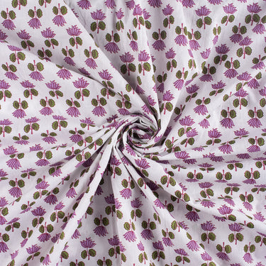 Floral Cotton Hand Block Printed Fabric