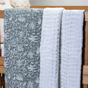Floral Cotton Kantha Baby AC Blankets