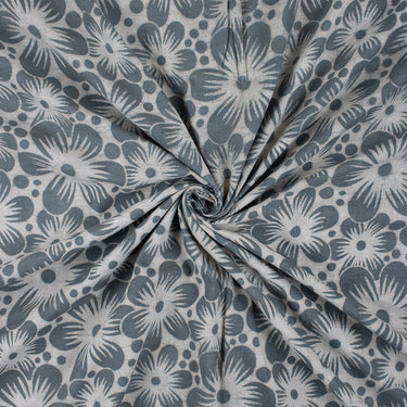 Floral Dabu Kashish Cotton Hand Block Printed Fabric