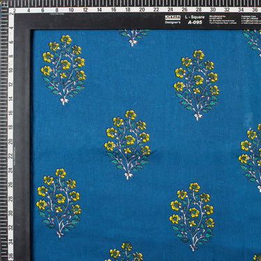 Floral Hand Block Print Cotton Discharge Fabric