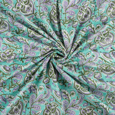 Floral Hand Block Printed Cotton Fabric for Multipurpose Used
