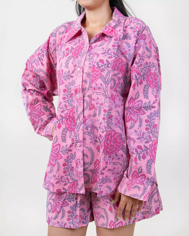 Floral Hand Block Printed Cotton Ladies Cord Set