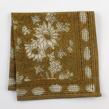 Floral Hand Block Printed Dabu Cotton Bandana