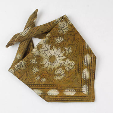 Floral Hand Block Printed Dabu Cotton Bandana