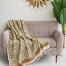 Floral Handmade Pure Cotton Sofa Throw Blanket