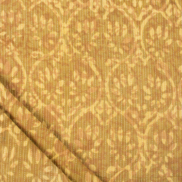 Floral Indian Hand Printed Cotton Kantha Fabric Material