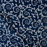 Floral Indigo Cotton Natural Hand Block Print Fabric