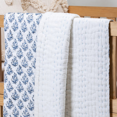 Floral Print Cotton Baby Quilt