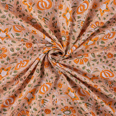 Floral Printed Hand Block Cotton Fabric