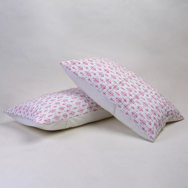 Floral Printed Kantha Hand Stitched Cotton Quilted Pillow Cover