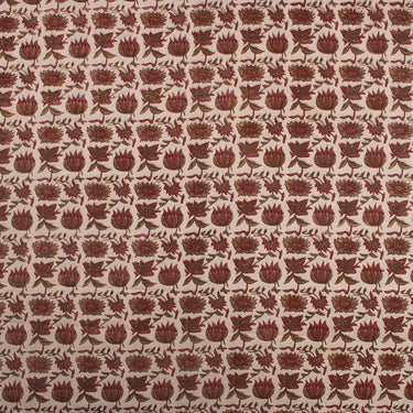 Floral Pure Cotton Hand Block Printed Dabu Kashish Fabric