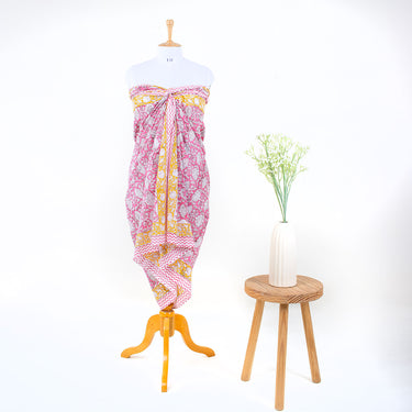 Floral Women Wrap-Around Sarong Hand Block Printed