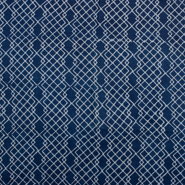 Geometric Blue Indigo Hand Block Print Fabric 