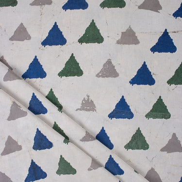 Geometrical Cotton Hand Block Printed Dabu Kashish Fabric