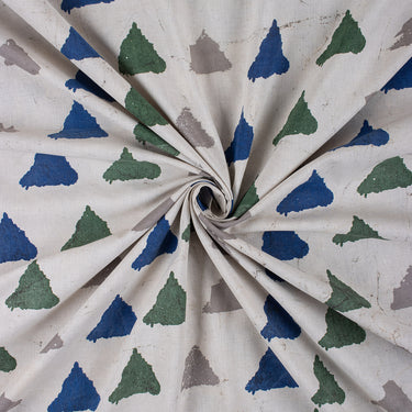 Geometrical Cotton Hand Block Printed Dabu Kashish Fabric