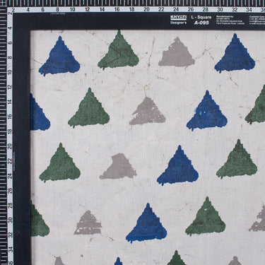 Geometrical Cotton Hand Block Printed Dabu Kashish Fabric
