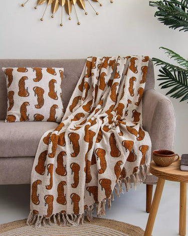 Gift Sets for Women - Leopard Print Sofa Throw & Cushion Cover