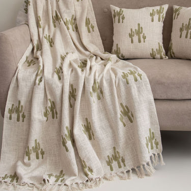 Gifts Sets for Her Printed Cotton Sofa Throw & Cushion Cover