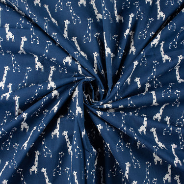 Giraffe Discharge Hand Block Printed Cotton Fabric