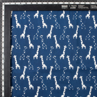 Giraffe Discharge Hand Block Printed Cotton Fabric