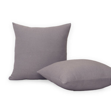 Gray Blue Cotton Handmade Waffle Cushion Cover