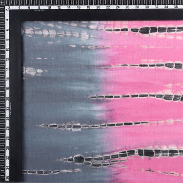 Gray Pink Handmade Shibori Tie Dye Cotton Fabric