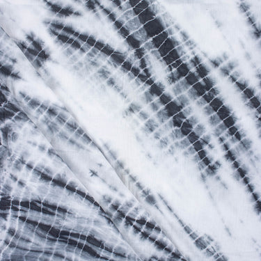 Gray Shibori Tie And Dye Cototn Running Fabric