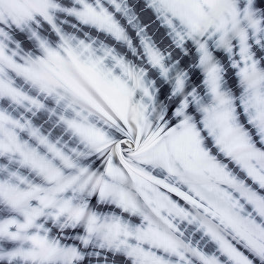 Gray Shibori Tie And Dye Cototn Running Fabric