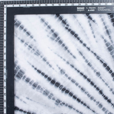 Gray Shibori Tie And Dye Cototn Running Fabric