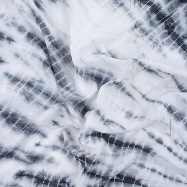 Gray Shibori Tie And Dye Cototn Running Fabric