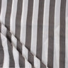 Gray Striped Hand Block Printed Cotton Fabric