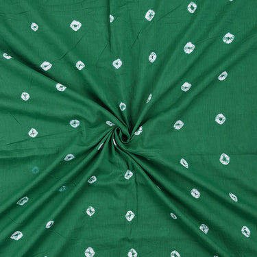 Green Bandhani Cotton Printed Fabric at Best Prices