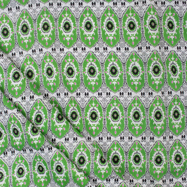 Green Floral Hand Block Printed Fabric Cloth