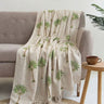 Green Hand Block Palm Print Sofa Throw Blanket