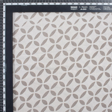 Grey Floral Dabu Kashish Cotton Hand Block Print Fabric