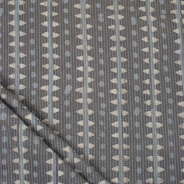 Grey Kashish Hand Block Printed Cotton Kantha Fabric
