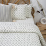 Grey Leaf Print Kantha Winter Blanket