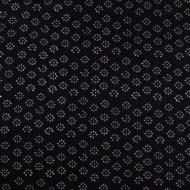 Hand Block Cotton Printed Black and White Fabric