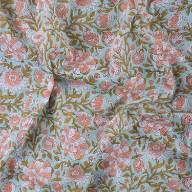Hand Block Floral Multicolor Printed Cotton Fabric