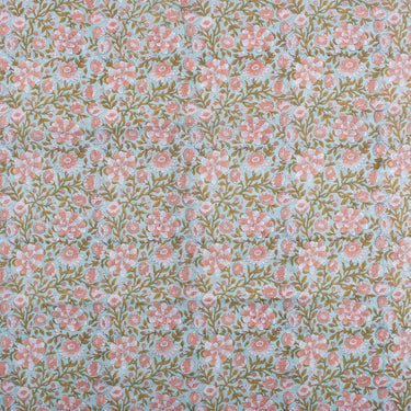 Hand Block Floral Multicolor Printed Cotton Fabric