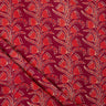Hand Block Floral Print Maroon Cotton Ajrakh Fabric
