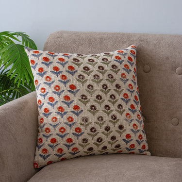 Hand Block Floral Printed Cushion Covers Set