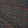 Hand Block Green Floral Print Ajrakh Soft Cotton Fabric