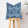 Hand Block Indigo Leaf Printed Pure Cotton Soft Cushion Cover