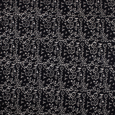 Hand Block Print Cotton Black and White Fabric