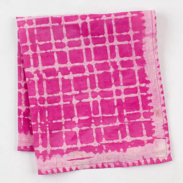 Hand Block Print Cotton Check Bandana for Men & Women